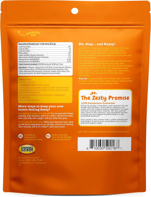 Zesty Paws Training Treats for Dogs & Puppies - Hip, Joint & Muscle Health - Immune, Brain, Heart, Skin & Coat Support - Bites with Fish Oil Omega...