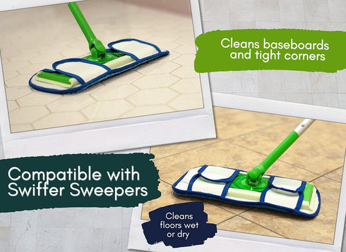18" Microfiber Mop Pads with Straps 3-Pack (X-Large)...