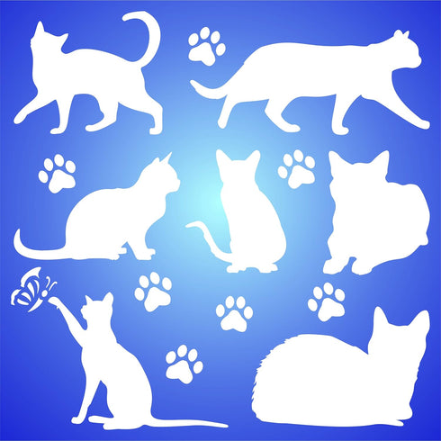 Cat Stencil, 6.5 x 6.5 inch (M) - Pet Friend Animal Feline Silhouette Stencils for Painting Template...