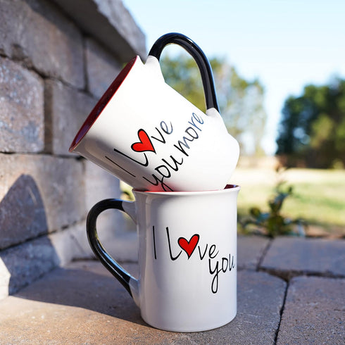 Wedding Gifts for Couples, Coffee Cups, Set of 2 I Love You More Coffee Mugs for Men/Women, Engagement Gift Ideas for Boyfriend, Girlfriend, Brida...