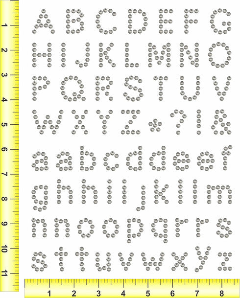 Rhinestone Genie Font-Arial 1 inch Magnetic Rhinestone Template, Black...