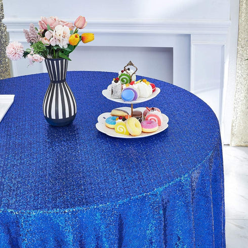 Hahuho 50x50 inch Square Sequin Tablecloth Royal Blue, Glitter Tablecloth for Bridal Shower Decorations, Birthday, Wedding, Dessert, Banquet?50x50...