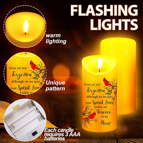 Memorial Candles Memorial Gifts LED Memorial Candles for Loss of Loved One Sympathy Flameless Candles Bereavement Gifts Battery Candles for Prayer...