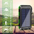Solar Charger, 20000mAh Portable Outdoor Waterproof Solar Power Bank, Camping External Backup Battery Pack Dual 5V USB Ports Output, 2 Led Light F...