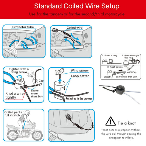 Hit-Air Coiled Wire Lanyard, Tether Connection, Compatible with Hit-Air Jackets and Vests, Motorcycle Tandem Use...