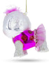 Fluffy Bichon Frise Blown Glass Christmas Ornament...