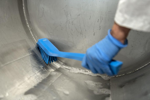 Vikan Narrow Long-Handle Cleaning Brush - Yellow...