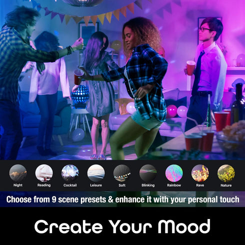 Geeni Prisma Drop 2700K-6500K Tunable and Dimmable BR30 LED Smart Light Bulb, RGBW Wifi Bulb, No Hub Required, Compatible with Alexa and Google As...