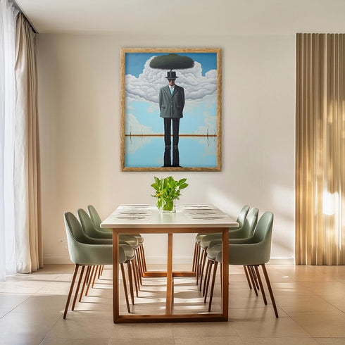 Posterizer 1 pcs-man standing in the water with Tree Hat-Abstract & Modern Art-Fantasy & Fiction Art-Gift for Art Lovers-Decor for Home & Office- ...