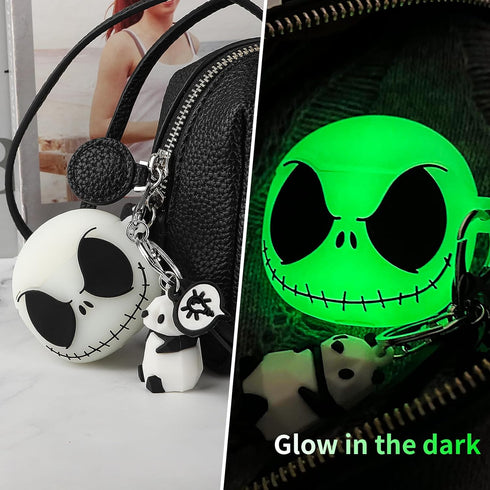 Compatible with Apple AirPods 3rd Generation Case Cover with Cleaner Kit and Cute Panda Keychain, Glow in The Dark Airpods 3 Case 3D Funny Anime C...