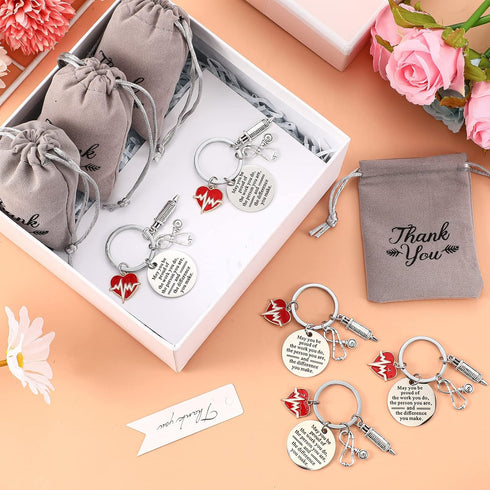 Henoyso 36 Pcs Nurse Gifts Nurse Keychain Bulk Nurse Week Appreciation Gift for Nurse Student Medical Assistant Nurse Day(White)...