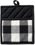 DII Buffalo Check Kitchen Collection, Classic Farmhouse Kitchen Set, Potholder, Black & White, 2 Piece...