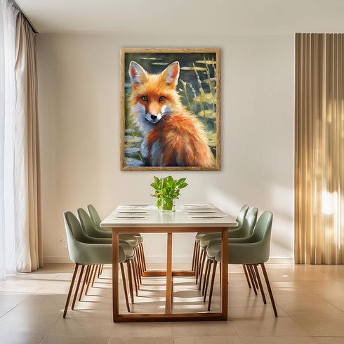 Posterizer 1 pcs- Oil painting style print of a red fox-Art for Animal Lovers-Floral Botanical Art- Gift for Men Women Entrepreneur Teens-Decor fo...