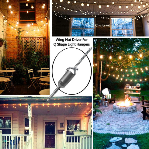 PAGOW Upgraded Large Slotted Hurricane Wingnut Driver - Wing Nut Drill Bit Socket Tool, 1/4" Hex Shank for Panel Wing Nuts, Screws Eye C Hook & Q-...