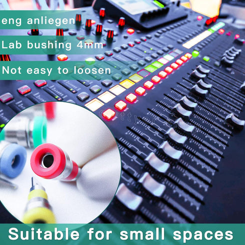 Female Banana Plug Connectors Female Socket Binding Post Adapter for 4Mm Banana Jack Female Panel Mount Speaker Terminal (6 Each in Red and Black)...
