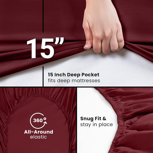 Utopia Bedding Queen Fitted Sheet - Bottom Sheet - Deep Pocket - Soft Microfiber - Shrinkage and Fade Resistant - Easy Care -1 Fitted Sheet Only (...