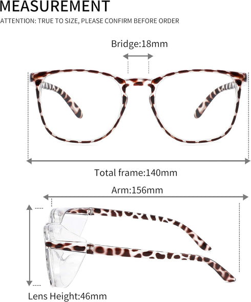 Safety Glasses Anti Fog Goggles Protective Eyewear Blue Light Blocking Anti Dust UV Protection Glasses For Men Women (2 Pack(new-leopard+black))...