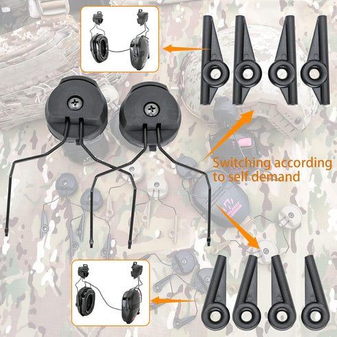 ARC Rail Adapters Accessories for Walker Electronic EarMuffs,1Pair Black Mounting Adapter...