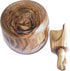 Holy Land Market Olive wood Salt Cellar with Spoon set (3 Inch each) - Asfour Outlet Trademark...