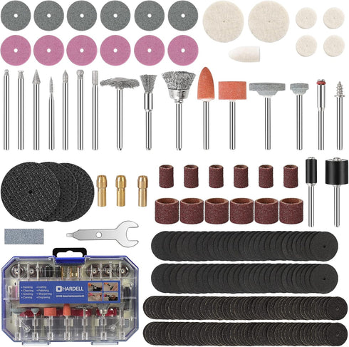 HARDELL Rotary Tool Accessories, 227pcs Power Rotary Tool Accessories Kit, 1/8"(3.2mm) Diameter Shanks, Universal Fitment for Easy Cutting, Polish...