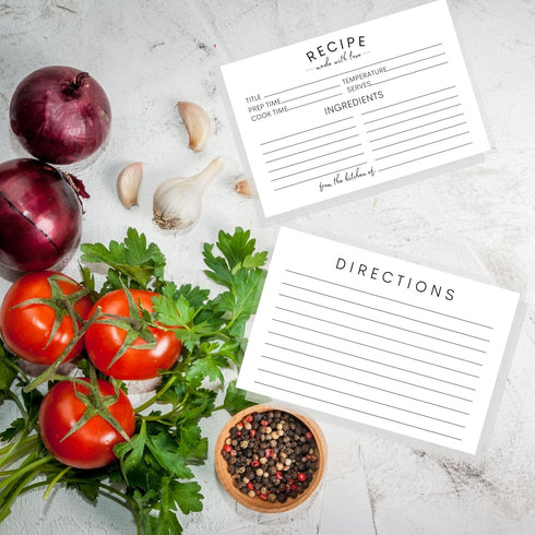 Recipe Instruction Cards | 50 | 4 x 6” inches Postcard Size | Recipe Index Cards for Kitchen Supplies, Recipe Box, Housewarming Gift, Wedding Show...
