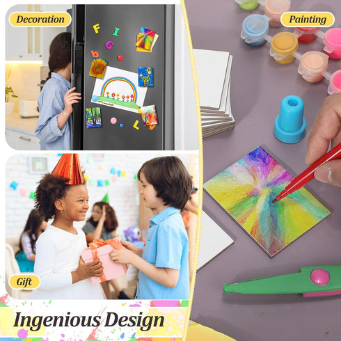 25 Pcs Magnetic Painting Canvas Panel Magnetic Mini Canvas Boards Magnetic Canvases for Painting Magnetic Mini Tile Art for Fridge Locker Art Pain...