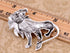 Alilang Silvery Tone Etched Grey Leaf Jungle Lion King Mane Brooch Pin...
