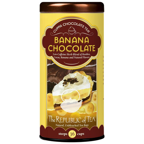 The Republic of Tea Banana Cuppa Chocolate Tea Bags, 36 Tea Bag Tin...