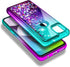 NZND Case for Motorola One 5G Ace (One 5G UW Ace) with Tempered Glass Screen Protector (Maximum Coverage), Sparkle Glitter Flowing Liquid Women Gi...