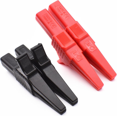 10Pcs 1000V 32A Heavy Duty Full Insulated Automotive Car Battery Alligator Clips Electrical Test Clips with 4mm Banana Jack Socket for Multimeter ...