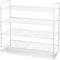 Simple Trending 4-Tier Stackable Shoe Rack, Expandable & Adjustable Shoe Organizer Storage Shelf, Wire Grid, White...