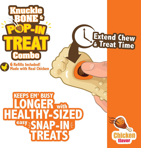 Nylabone Pop-in Dog Treat Toy Refills, All-Natural Dog Treats for Treat Dispensing Toys, Chicken Flavor (90 Count)...