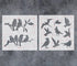 GSS Designs Birds Tree Branches Stencils (2 Pack) - 12x12Inch Reusable Mylar Bird Stencil for Painting on Wood Furniture Wall Pillows Scrapbook Ca...