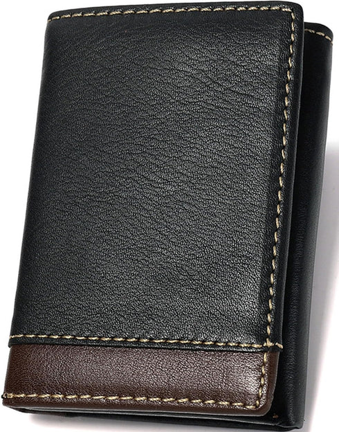 Wallet for Men Leather Wallet Mens RFID Blocking Trifold Wallet Black Men's Front Pocket Wallets Credit Card Holder Thin Compact Travel Wallet Gif...