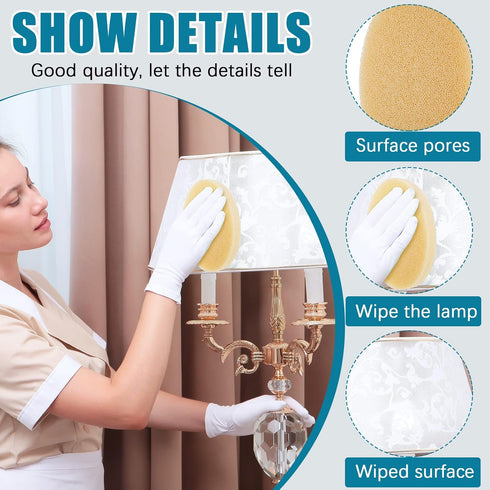 4 Pcs Lamp Shade Sponge Dry Lampshade Cleaner Fabric Cleaner Cleaning Reusable Sponges for Removing Dirt Dust Soot Pet Hair Window Shades Artwork ...