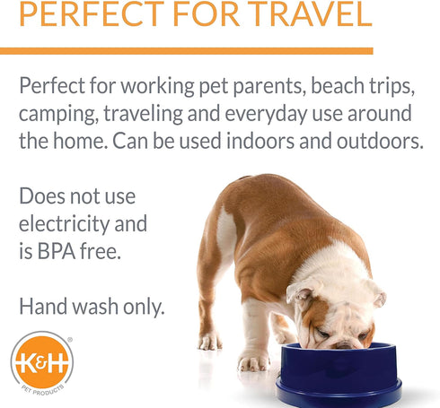 K&H Pet Products Coolin' Pet Bowl Cooling Dog Bowl Pet Water Dish for Large Medium Small Breed Dogs & Cats, Indoor/Outdoor Insulated Ice Cold Dog ...