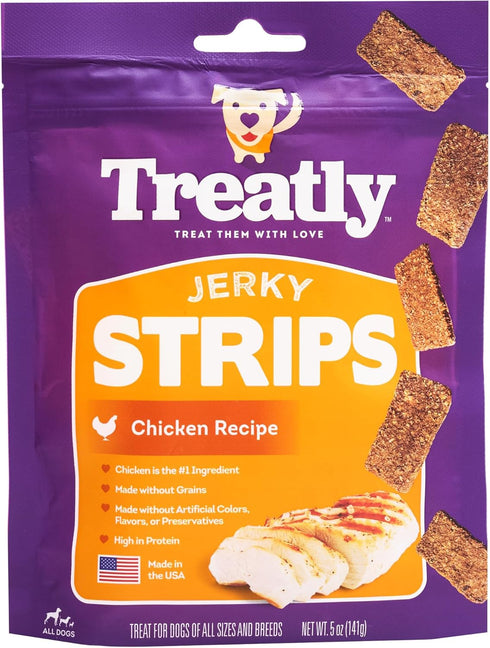 Jerky Strips Dog Treats - Chicken Flavor, 5oz/1 Pack...