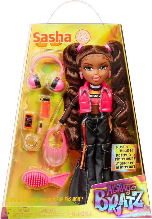 Bratz Alwayz Sasha Fashion Doll with 10 Accessories and Poster...