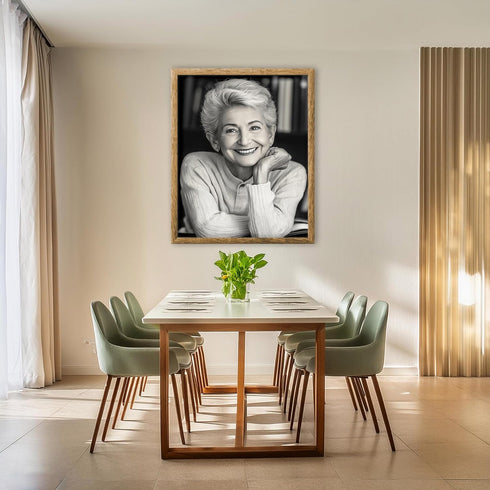 Posterizer 1 pcs-black and white photography style art-older elegant woman 2-Photography Art-Retro Art-Decor for Home & Office- unframed wall art...