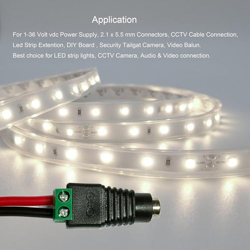 10 Pairs 12V Male+Female 2.1x5.5MM DC Power Jack Plug Adapter Barrel Connector for CCTV Security Camera Led Strip...