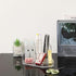 Cq acrylic Pencil and Pen Holder For Desk 3 Compartment Cute Pen Cup Durable Desk Organizers for Middle High School Office College Student Clear P...