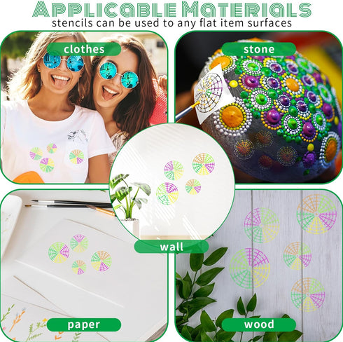 15Pcs Mandala Dot Painting Stencils, 8/12/16 Segment 3/4/5/6/8 Inches Reusable Stencils Segment Mandala Template Mandala Dot Painting Tool Stencil...