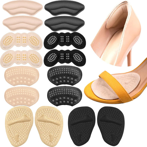 8 Pairs Heel Grips for Womens Shoes, Shoe Pads Inserts, Heel Pads for Shoes Women - Shoe Heel Inserts, Toe Inserts for Shoes Too Big - Shoe Cushio...