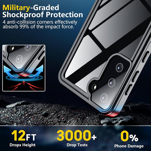 SPIDERCASE Designed for Samsung Galaxy S21 Case, Waterproof Built-in Screen &Lens Protector, Full Heavy Duty Protection, 12FT Military Shockproof,...