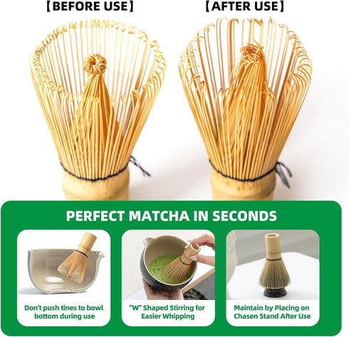 TEANAGOO MA-01 Japanese Matcha Ceremony Accessory, Matcha Whisk (Chasen), Traditional Scoop (Chashaku), Tea Spoon, Whisk Holder, The Perfect Set t...