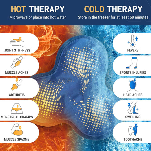Reusable Hot and Cold Gel Ice Pack for Shoulder, Rotator Cuff, Knee, Back, Head, Eyes, Elbow, Hip - Leak Proof Post Surgery Heat & Cold Therapy Co...