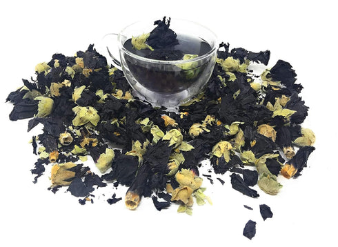 Black Mallow Flower Buds from Germany - Net Weight 0.52oz / 15g - Mesmerizing Black, Beautiful Eye-catcher for Herbal Infusion, Tea, Salads and De...