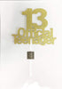 ALPHA K 13 Official Teenager Cake Topper, 13th Birthday Cake Topper, Birthday Party Decoration with Premium Gold Glitter...