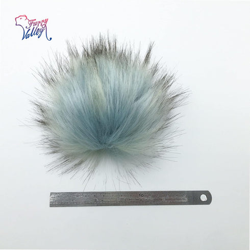 Furryvalley Faux Fur Pompom 6pcs DIY Crafts Fluffy Balls for Hat Shoes Scarves with Snap Fastener Removable Knitting Hat Horse Riding Hat Silk Acc...