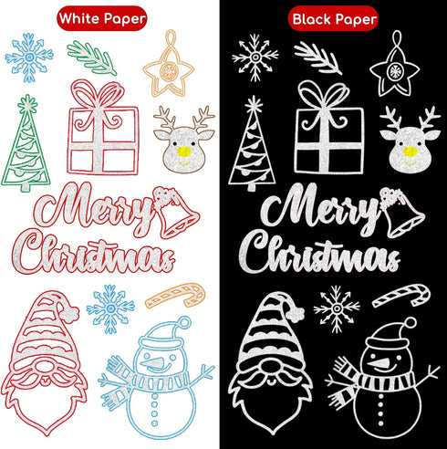 24 Pack Double Line Outline Markers, Squiggles Shimmer Markers Set, Self Outline Metallic Glitter Marker Pens for Christmas,Art, Drawing, Writing,...